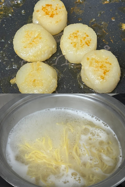 조리과정-관자굽기-파스타면-삶기