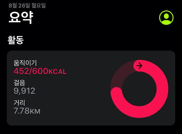 운동량-9900보-452칼로리