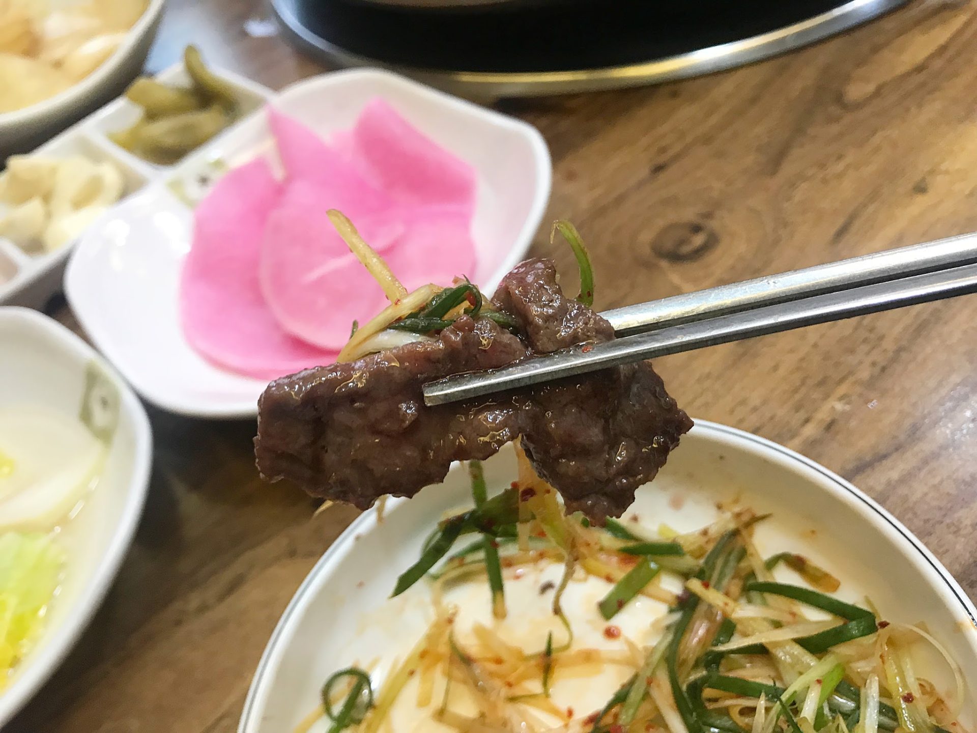 파채와-고기-함께