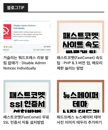 홈페이지 블로그 항목